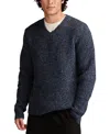 Lucky Brand Easy Marl V-neck Sweater In Dark Denim Marl