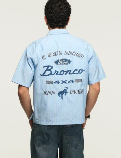 Lucky Brand Men's Ford Bronco Short Sleeve Button Down Shirt In Blue