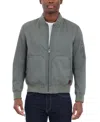 Lucky Brand Men's Garment-dyed Full-zip Bomber Jacket In Gray