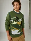 Lucky Brand Men's Intarsia Crew Neck Sweater In Multi