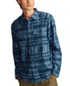Lucky Brand Jacquard Double Weave Button-up Shirt In Blue Jacquard