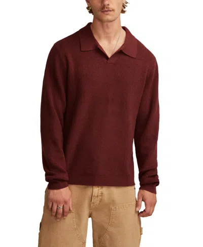 Lucky Brand Men's Johnny Collar Polo Sweater In Burgundy