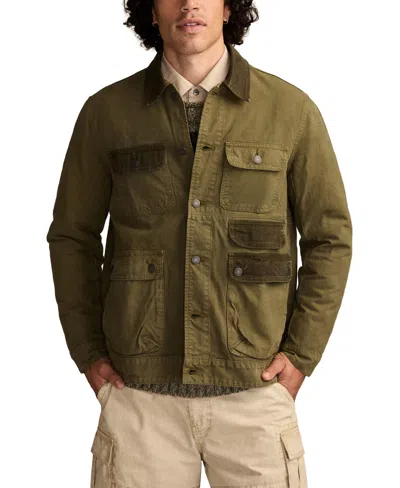 Lucky Brand Men's Jungle Green Long Sleeve Spread Collar Jacket In Brown
