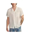 LUCKY BRAND MEN'S LINEN CAMP COLLAR SHORT SLEEVE SHIRT