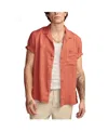 Lucky Brand Solid Linen Camp Shirt In Burnt Henna