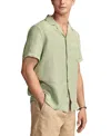 LUCKY BRAND MEN'S LINEN CAMP COLLAR SHORT SLEEVE SHIRT