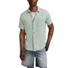 Lucky Brand Short Sleeve Marled Linen Button-up Shirt In Multi