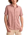 Lucky Brand Men's Linen Short Sleeve Button Down Shirt In Dry Rose