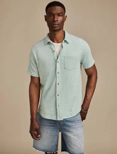 Lucky Brand Men's Linen Short Sleeve Button Up Shirt In Blue