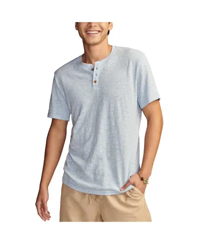 Lucky Brand Men's Linen Short Sleeve Henley T-shirts In Blue Bell