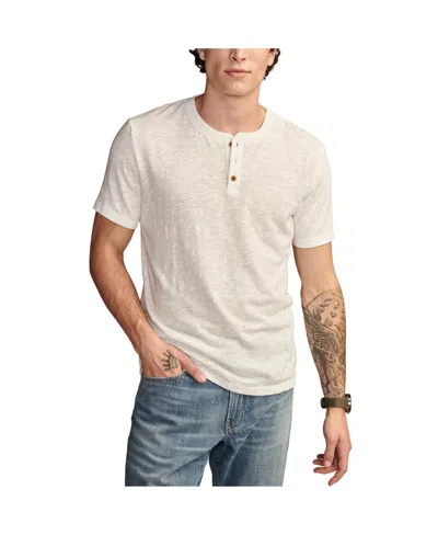 Lucky Brand Men's Linen Short Sleeve Henley T-shirt In Bright White