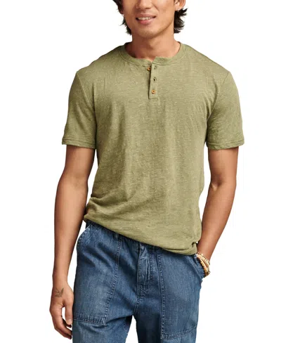 Lucky Brand Men's Linen Short Sleeve Henley T-shirt In Olivine