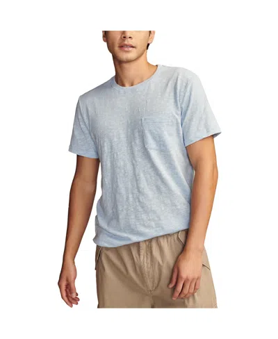 Lucky Brand Men's Linen Short Sleeve Pocket Crew Neck T-shirt In Blue Bell