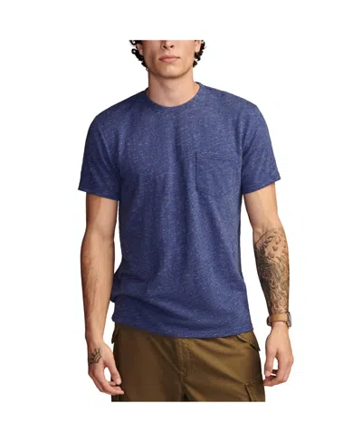 Lucky Brand Men's Linen Short Sleeve Pocket Crew Neck Tee Shirt In Blue Depths