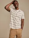 Lucky Brand Men's Linen Short Sleeve Stripe Button Up Shirt In Neutral