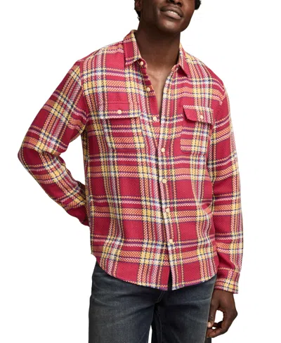 LUCKY BRAND MEN'S LONG SLEEVE PLAID FLANNEL BUTTON-FRONT SHIRT