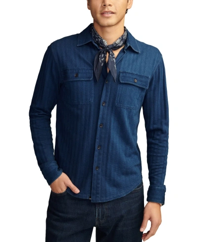 Lucky Brand Men's Long Sleeves Jacquard Shirt In Indigo