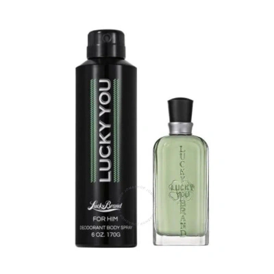 Lucky Brand Men's Lucky You Deodorant Body Spray 1.7 oz Fragrances 716393122624 In White