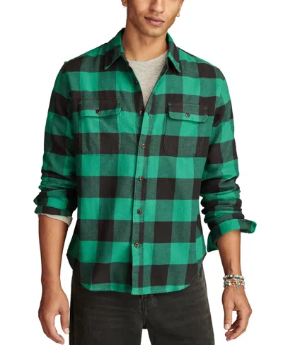 Lucky Brand Men's Plaid Cloud Soft Flannel Shirt In Cream Multi