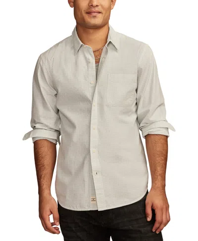Lucky Brand Men's Plaid One Pocket Popline Long Sleeve Shirt In White Multi