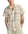 Lucky Brand Men's Plaid San Gabriel Short Sleeve 1 Pocket Shirt In Grey Plaid