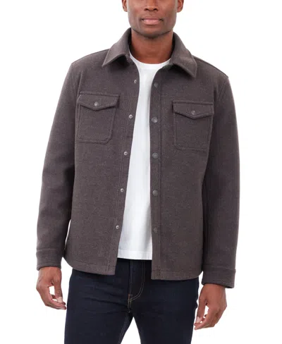 Lucky Brand Men's Quilted Wool Shirt Jacket In Charcoal Heather