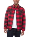 Lucky Brand Men's Quilted Wool Shirt Jacket In Red Plaid