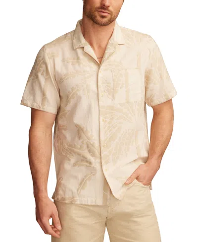 Lucky Brand Men's Relaxed Fit Short Sleeve Palm Print Button-front Camp Shirt In Neutral