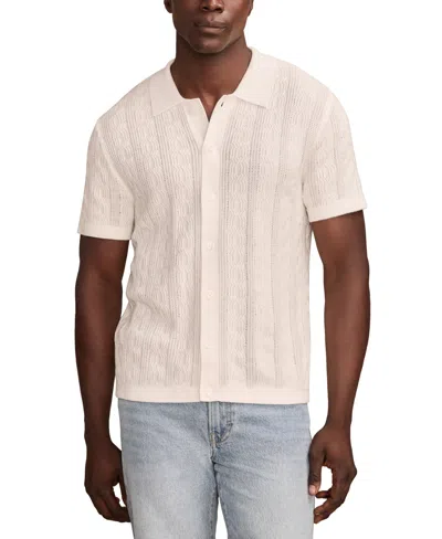 Lucky Brand Men's Short Sleeve Button Down Sweater In Tofu