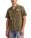 Lucky Brand Men's Short Sleeve Jeep Patch Embroidered Button-front Shirt In Green