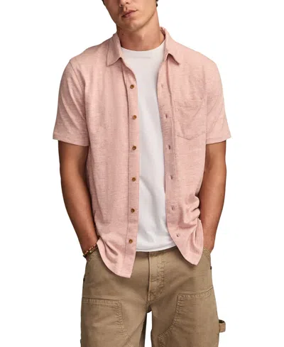 LUCKY BRAND MEN'S SHORT-SLEEVE LINEN KNIT SHIRT