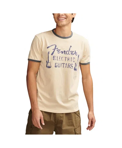 Lucky Brand Men's Short Sleeve Painted Fender T-shirt In Bleached Sand