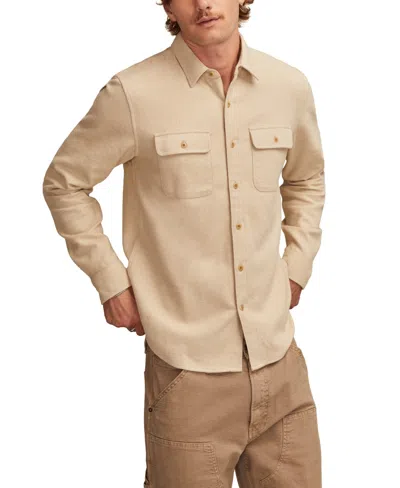 Lucky Brand Men's Solid Cloud Soft Flannel Long Sleeve Shirt In Brown