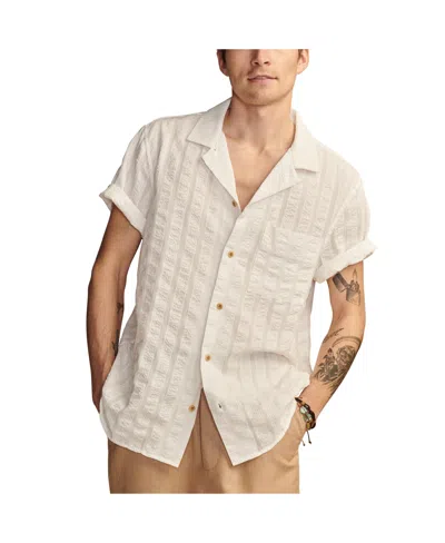 Lucky Brand Men's Solid Seersucker Short Sleeve Shirt In Neutral