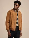 Lucky Brand Suede Bomber Jacket In Multi