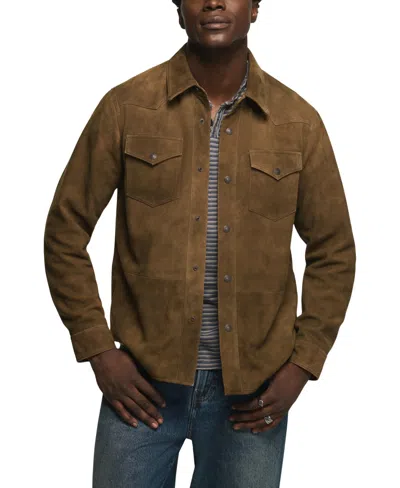Lucky Brand Men's Suede Western Shirt Jacket In Tan