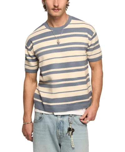 Lucky Brand Texture Stripe Boxy T-shirt In Blue