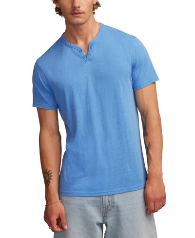 Lucky Brand Men's Venice Burnout Notch Neck Tee T-shirts In Blue