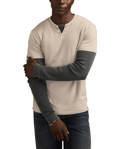Lucky Brand Men's Venice Burnout Notch Neck Tee T-shirts In Neutral