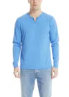 Lucky Brand Men's Venice Burnout Notch Neck Tee Top In Blueberry In Blue