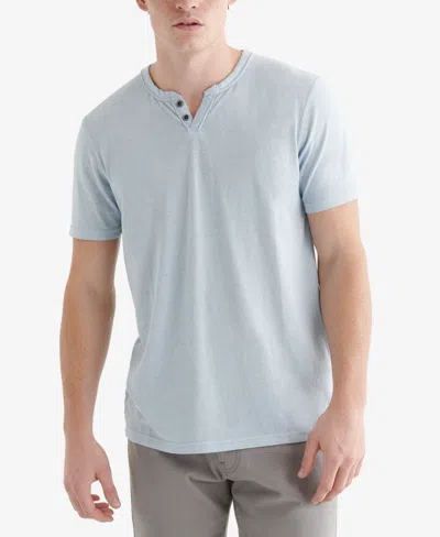 Lucky Brand Men's Venice Burnout Notch Short Sleeves T-shirt In Blue Fog