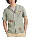 Lucky Brand Men's Vice Short Sleeve Button-front Graphic Camp Shirt In Gray