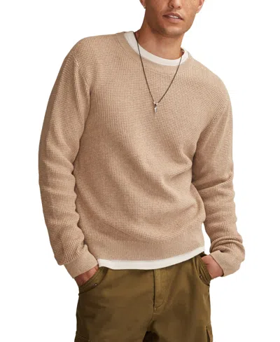 Lucky Brand Men's Waffle Crewneck Sweater In Brown