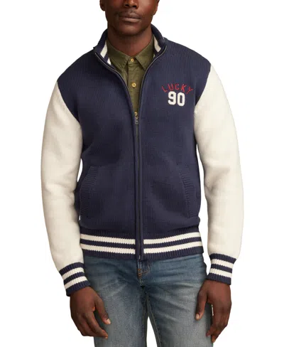 LUCKY BRAND MEN'S ZIP SWEATER BOMBER