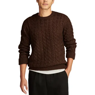 Lucky Brand Mens Ribbed Trim Cable Knit Crewneck Sweater In Multi