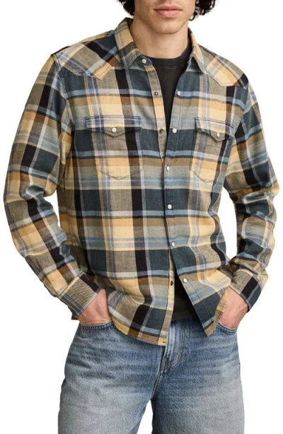 Lucky Brand Mesa Western Plaid Flannel Snap-up Shirt In Multi