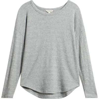 Lucky Brand Metallic Stripe Knit Shirt In Grey Stripe