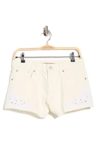 Lucky Brand Mid Rise Embroidered Cutoff Shorts In Neutral
