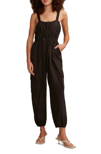 Lucky Brand Military Cotton Jogger Jumpsuit In Raven