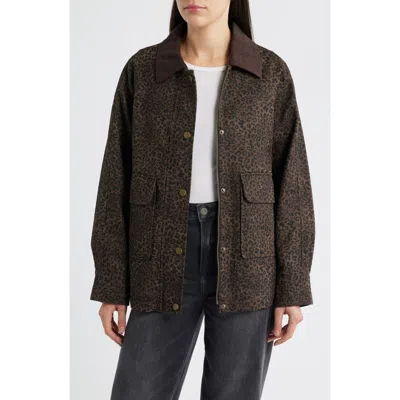 Lucky Brand Missy Cotton Blend Barn Jacket In Brown